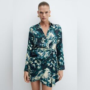 Mango Tie-Dye dress with knot detail NWT